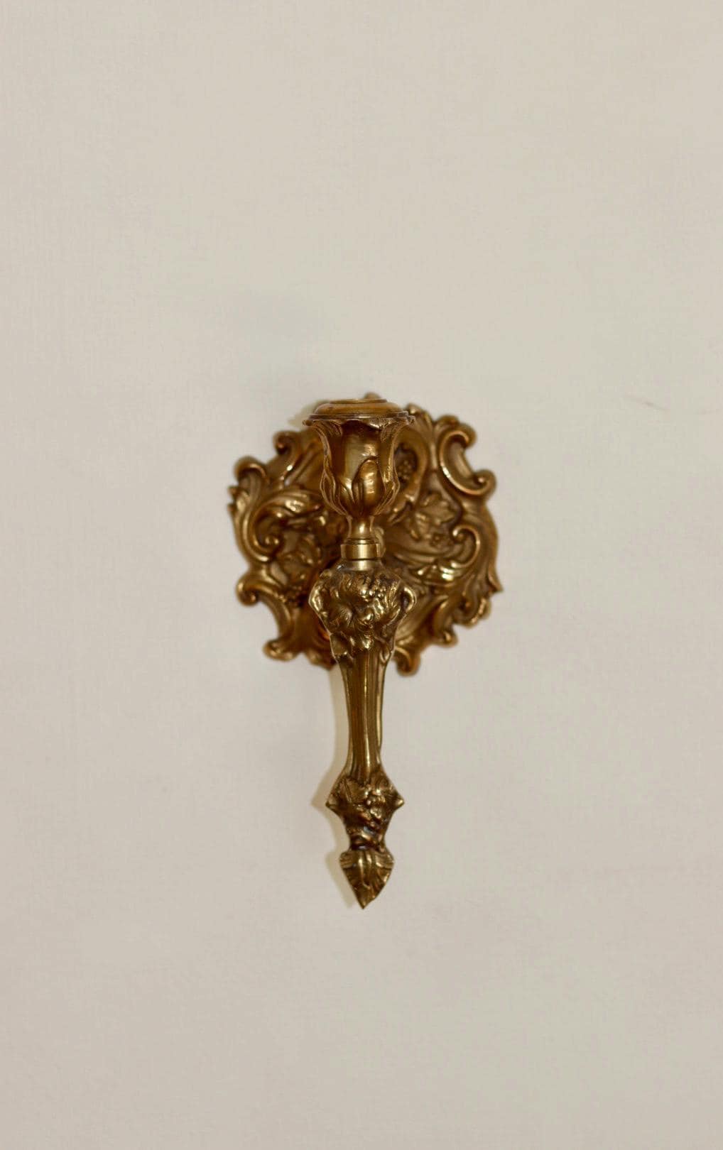 Single Mid Century Swedish Brass Sconce