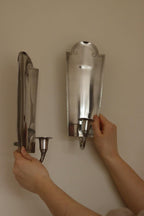 Pair of Mid Century Swedish Pewter Sconces by Svenskt Tenn