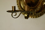 X-Large Mid-Century Swedish Brass Baroque Sconce with Double Arm Design