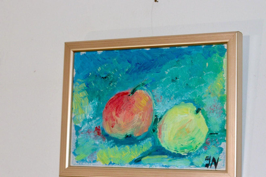 Mid-Century Original Swedish Oil on Panel "Apples"