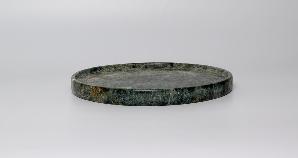 Gabriella – Indian Green Round Marble Tray  | W20cm H 2cm