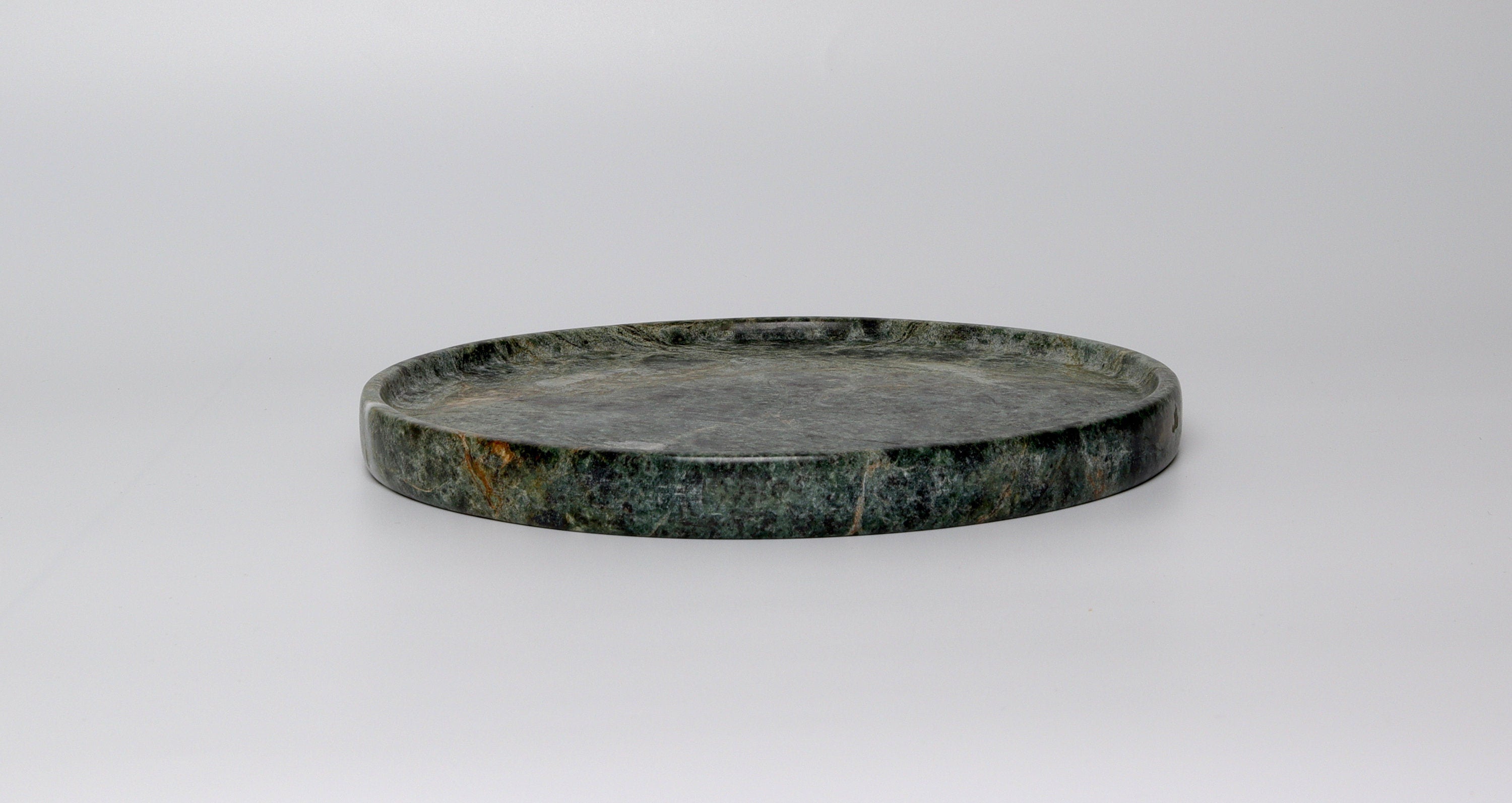 Gabriella – Indian Green Round Marble Tray  | W20cm H 2cm