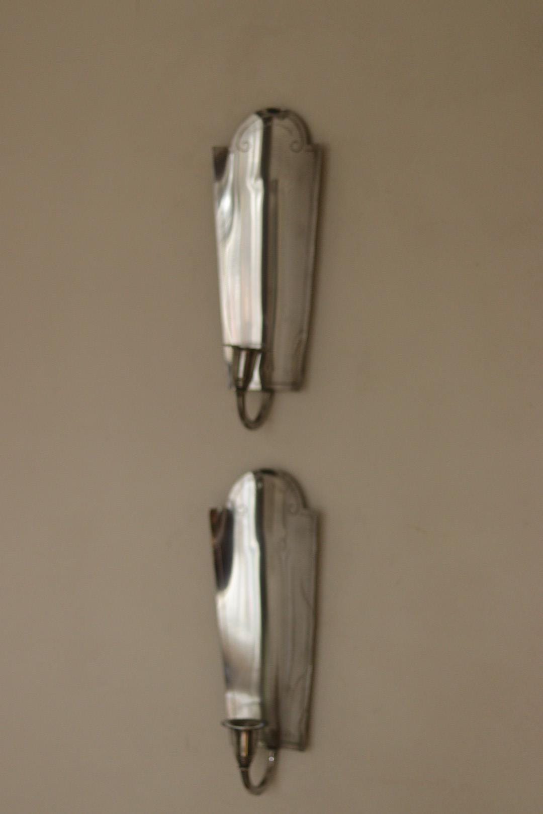 Pair of Mid Century Swedish Pewter Sconces by Svenskt Tenn