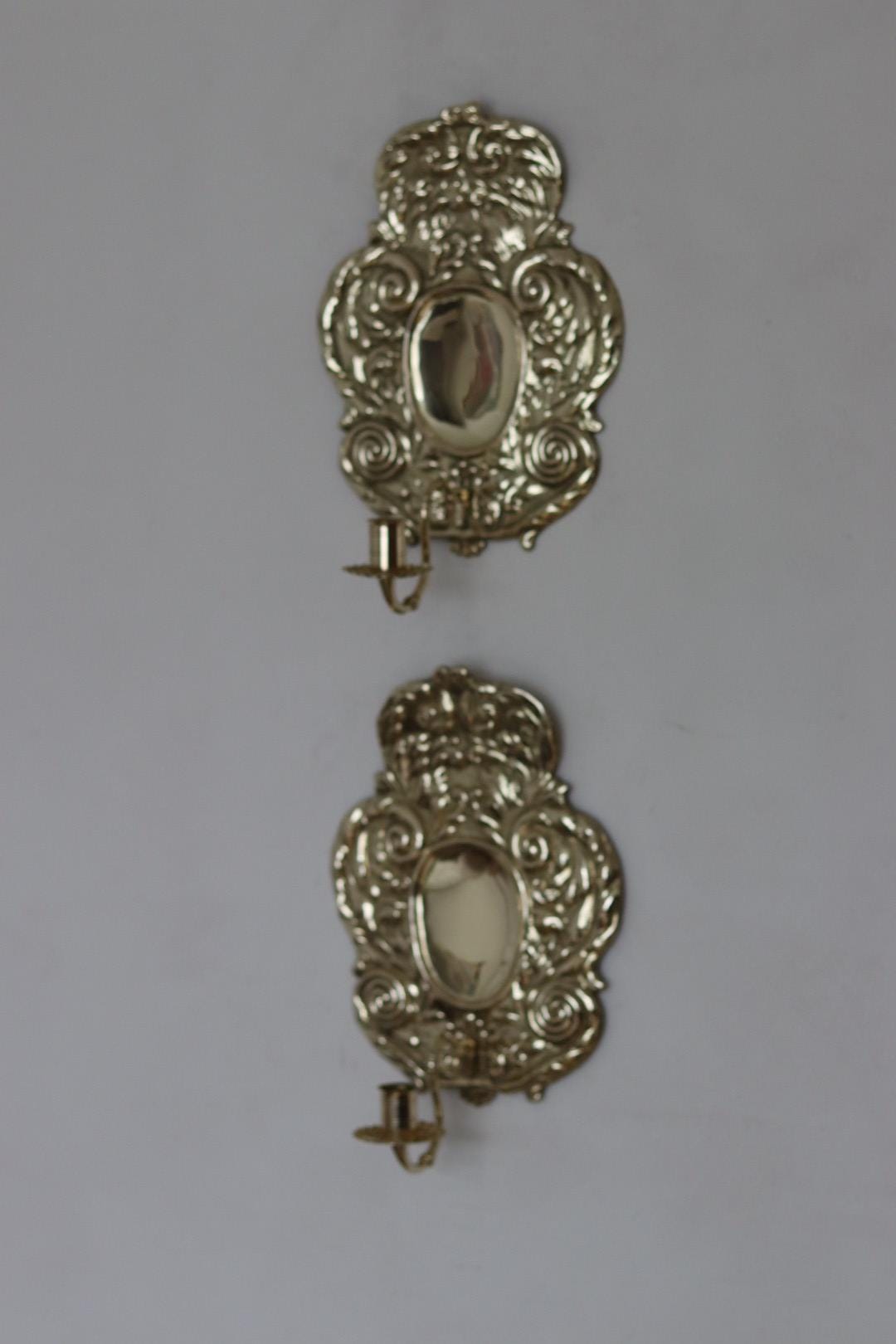 Pair Of Mid Century Swedish Brass Sconces