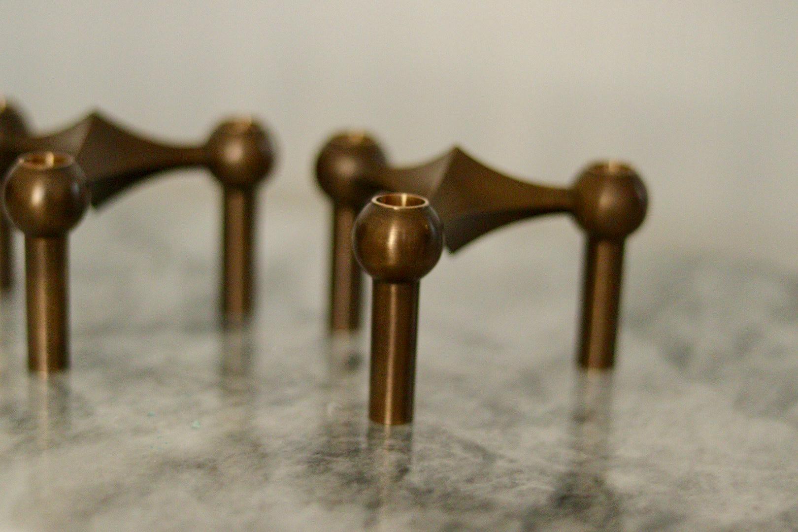 Trio of Vintage Brass Candle Holder by Stoff Nagel