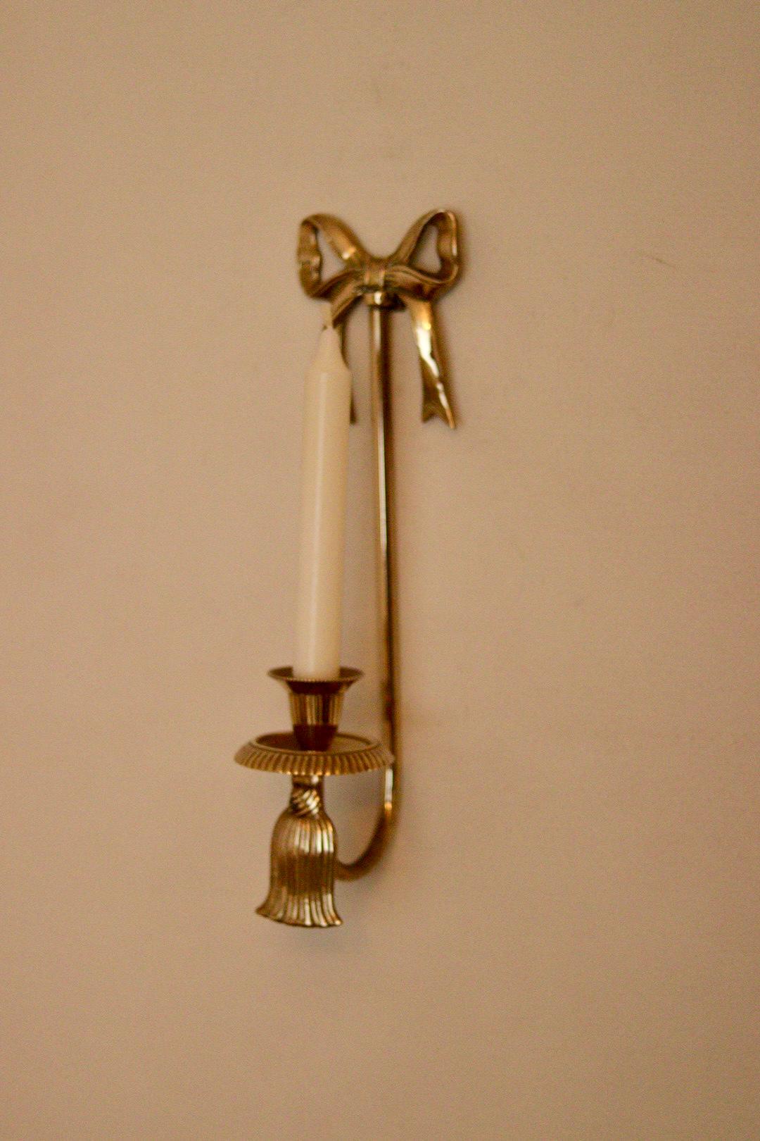 Large Vintage Brass Bow Sconce