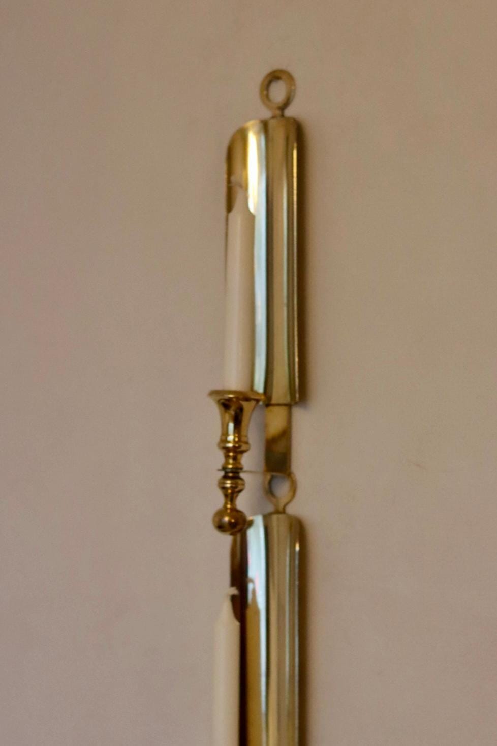 Pair of Mid-Century Swedish Brass Sconces