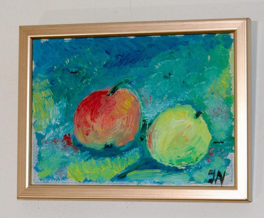 Mid-Century Original Swedish Oil on Panel "Apples"