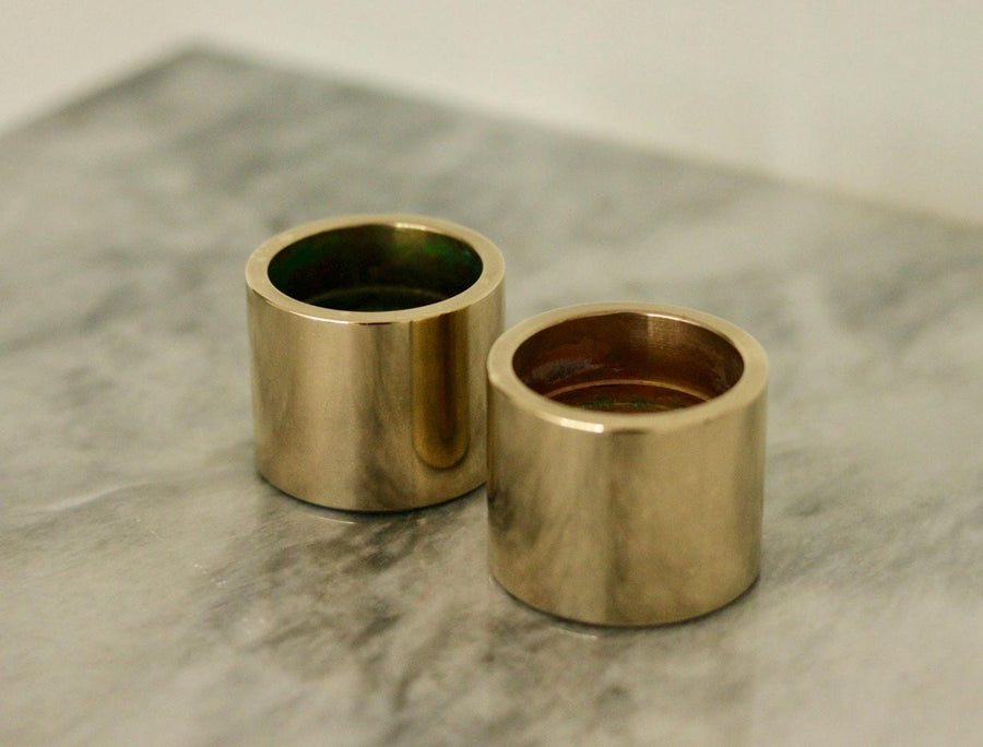 Pair of Mid-Century Swedish Brass Candle Holders