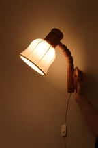 Pair of Vintage Wall Lamps by Solbackens Svarveri, Sweden, 1970s - Pine Wood