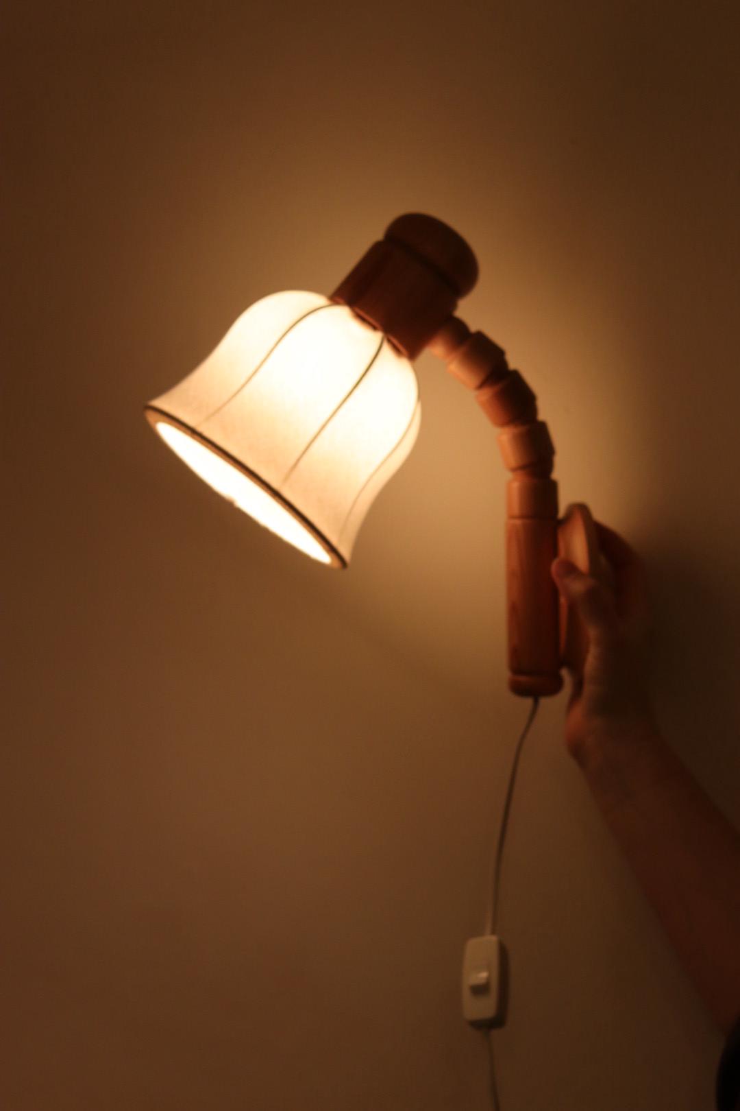 Pair of Vintage Wall Lamps by Solbackens Svarveri, Sweden, 1970s - Pine Wood