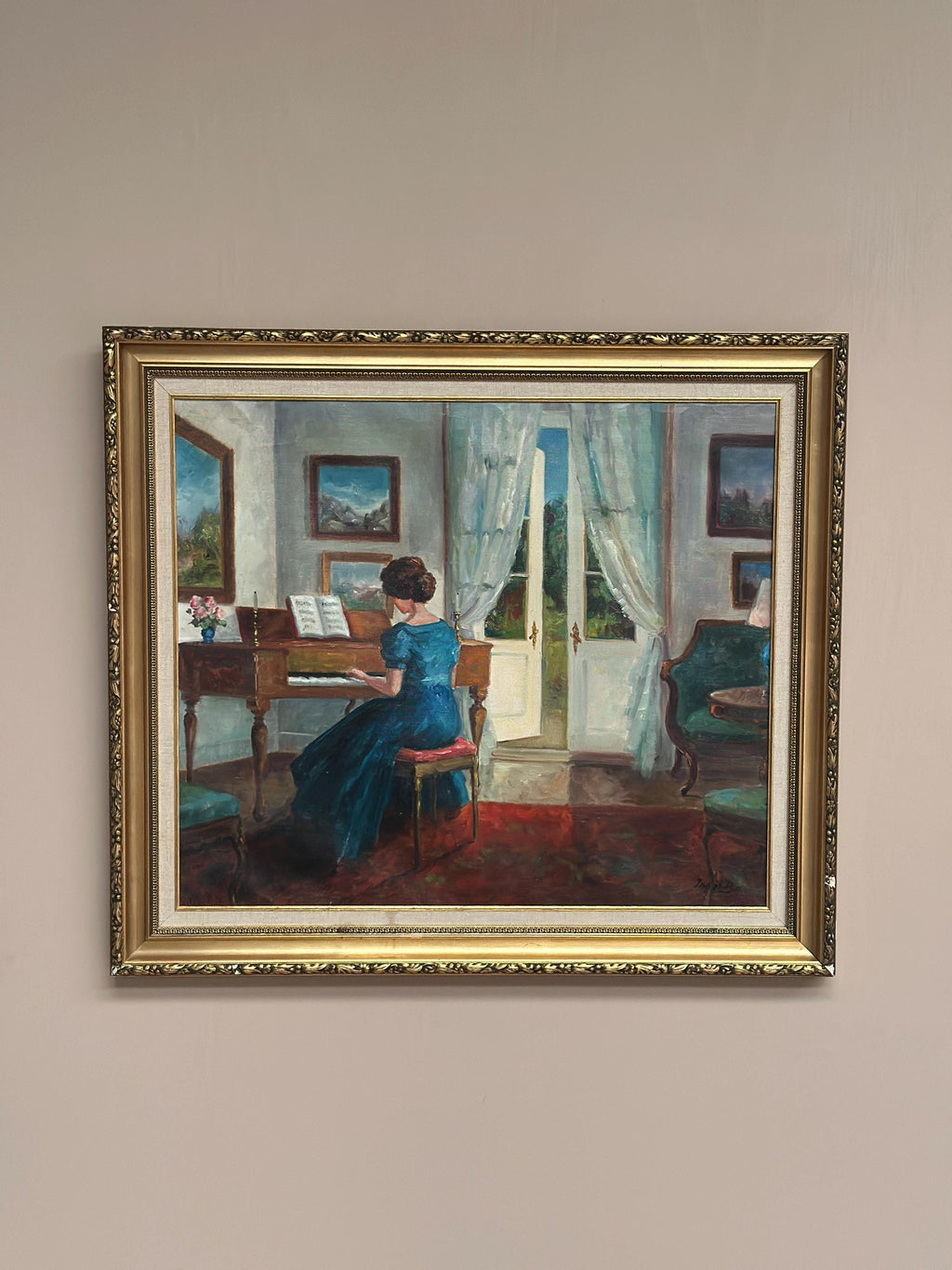 “Woman at Piano” by Inger Bo