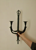 Vintage Wrought Iron Sconce with Black Coating
