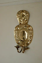 Pair of Large  Mid Century Swedish  Brass Baroque Sconces with double arm Design