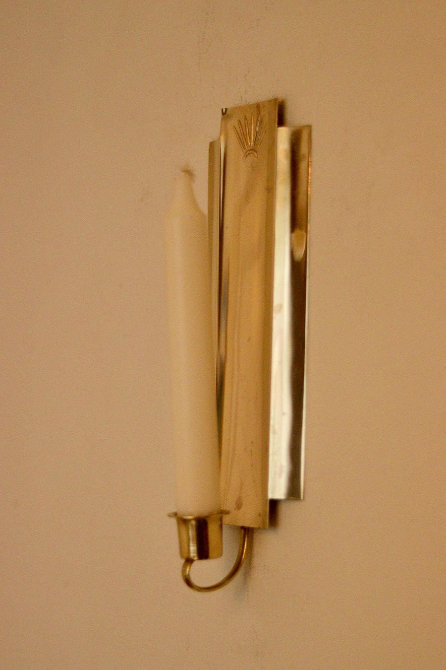 Pair Of Mid Century Swedish Brass Sconces