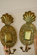 Pair Of Large Mid Century Swedish Brass Sconces