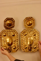 Large Mid-Century Swedish Brass Sconces