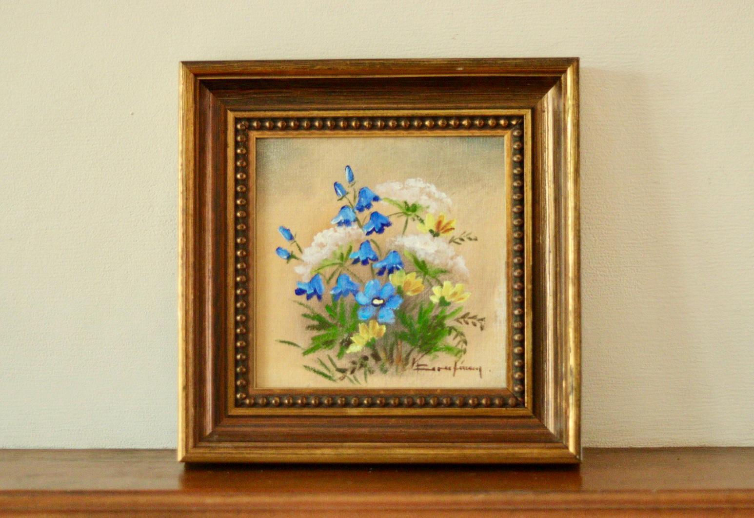 Original Swedish Vintage Panel Painting – “Wildflower”