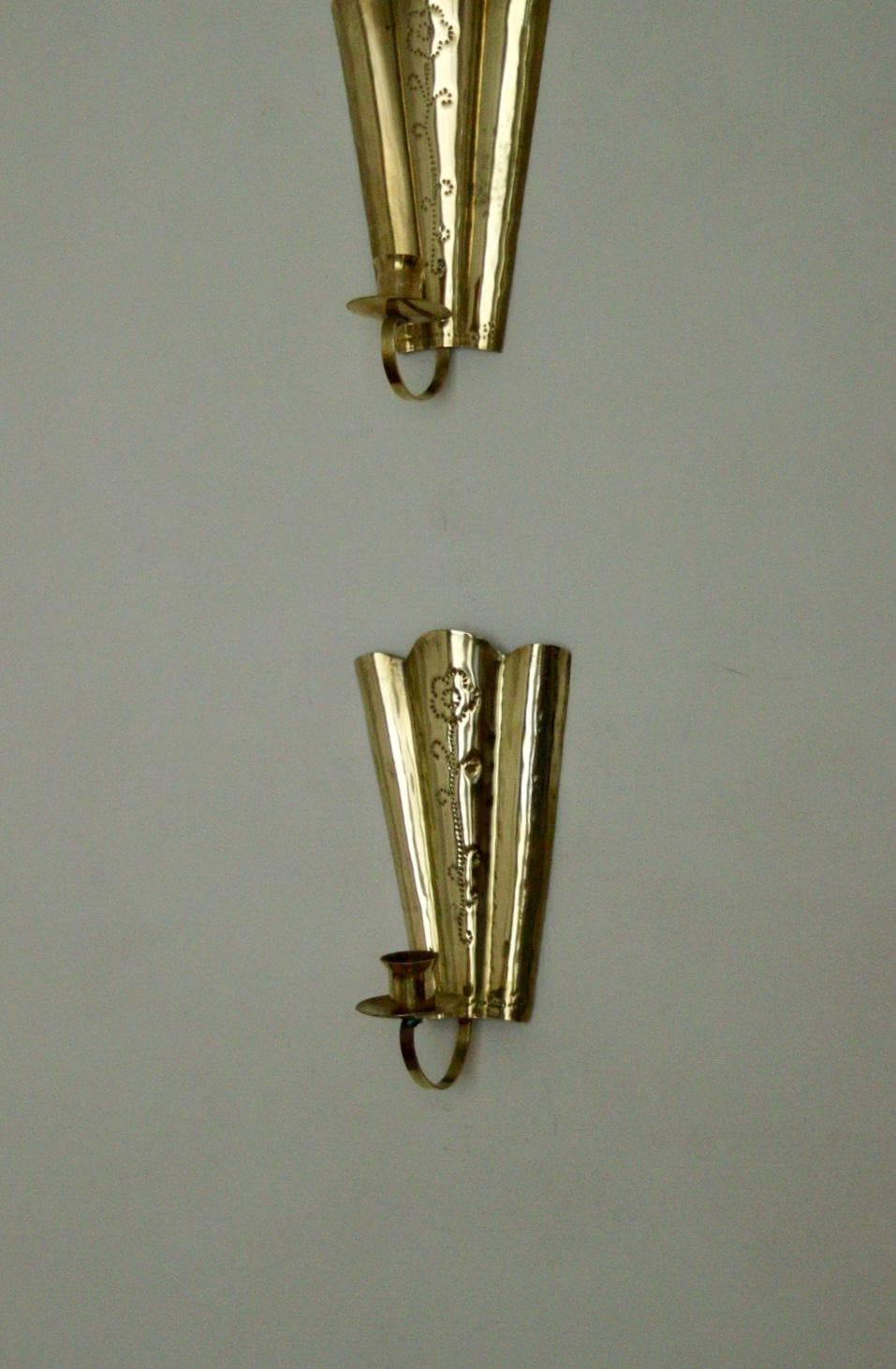 Pair of Vintage Brass Swedish Sconces