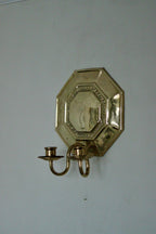 Pair of  Swedish Brass Octagonal Sconce with double arm Design