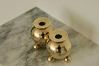 Pair of Mid-Century Swedish Heavy Brass Candle Holders