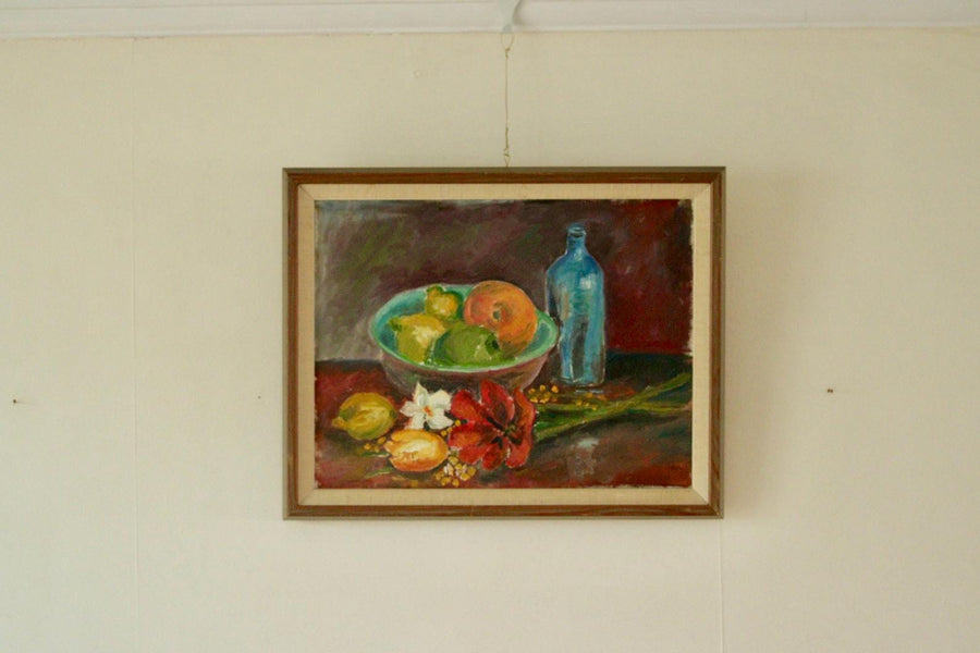 "Still Life, Bottle and Fruit" by Denoran