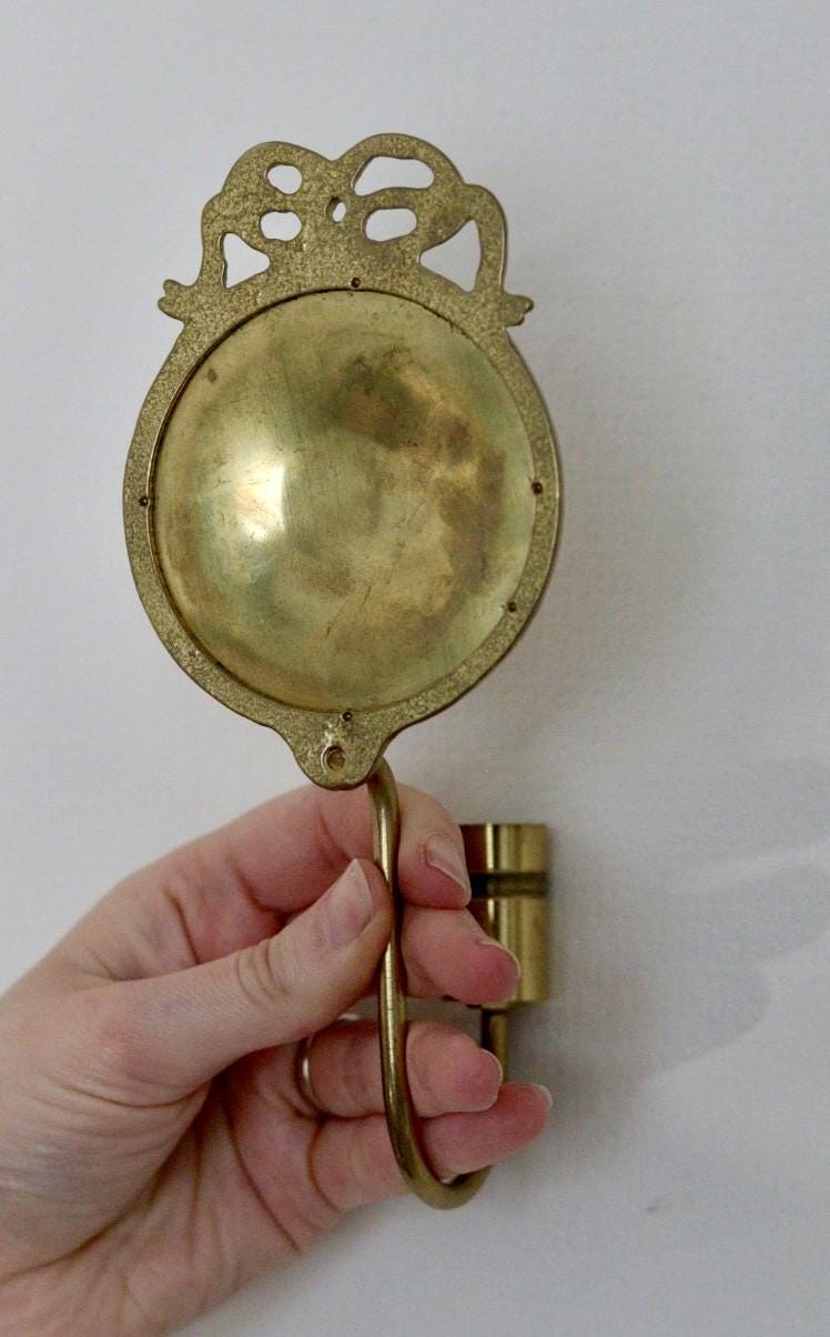 Pair Of Mid Century Swedish Brass Sconces by Arvika