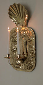 Large Mid-Century Swedish Brass Sconces