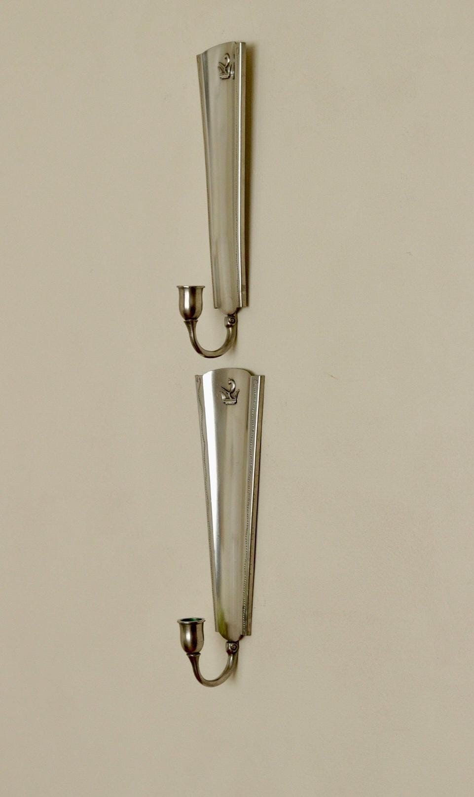 Pair of Mid Century Swedish Pewter Sconces