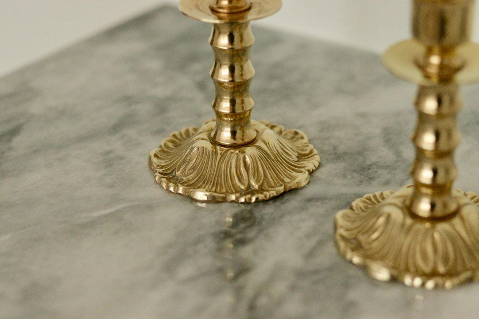 Pair of Vintage Swedish Brass Candle holders