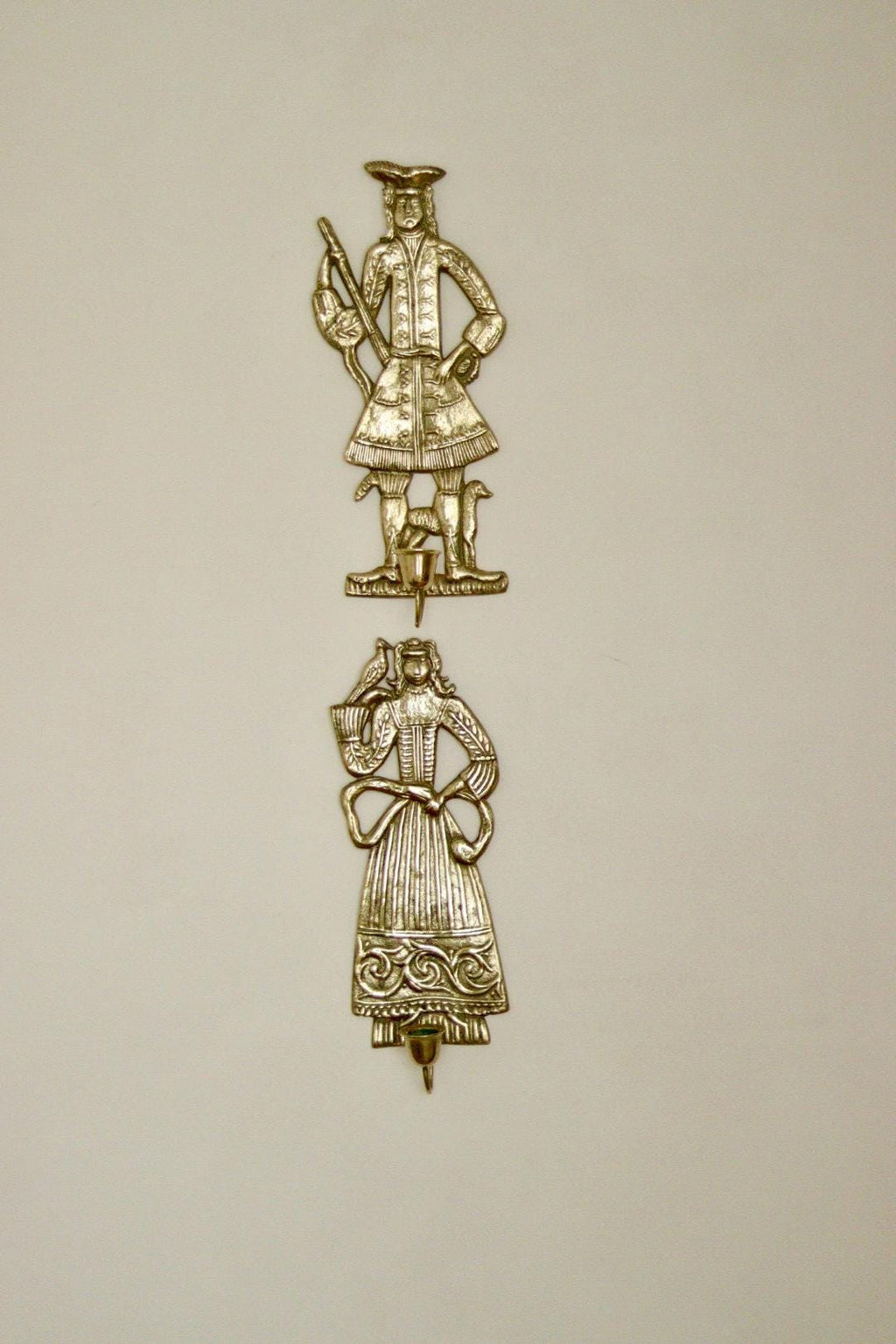 Pair of Mid-Century Brass Danish Sconces