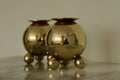 Pair of Mid-Century Swedish Heavy Brass Candle Holders