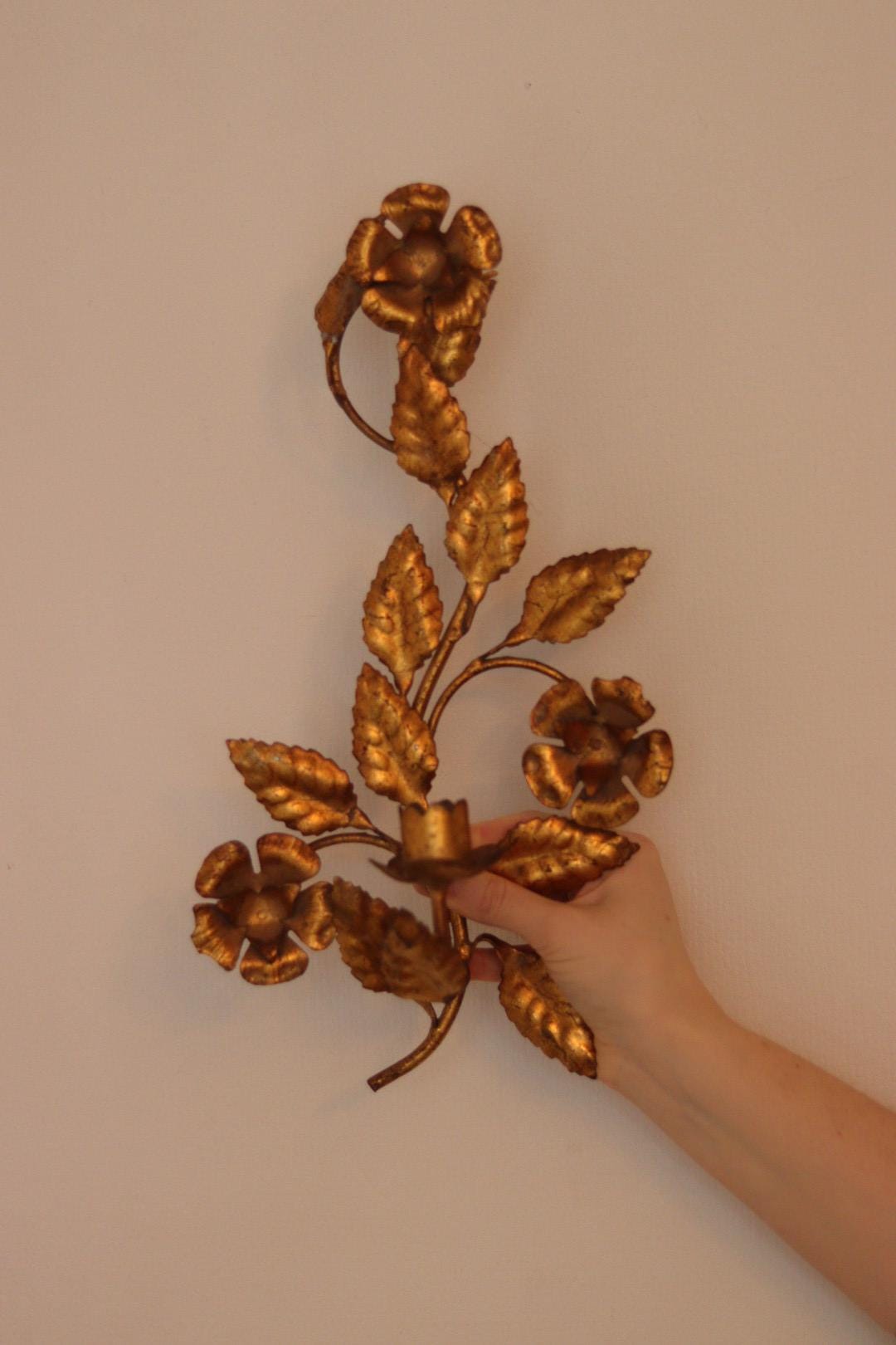 Pair of Mid-Century Italian Gilded Sconces