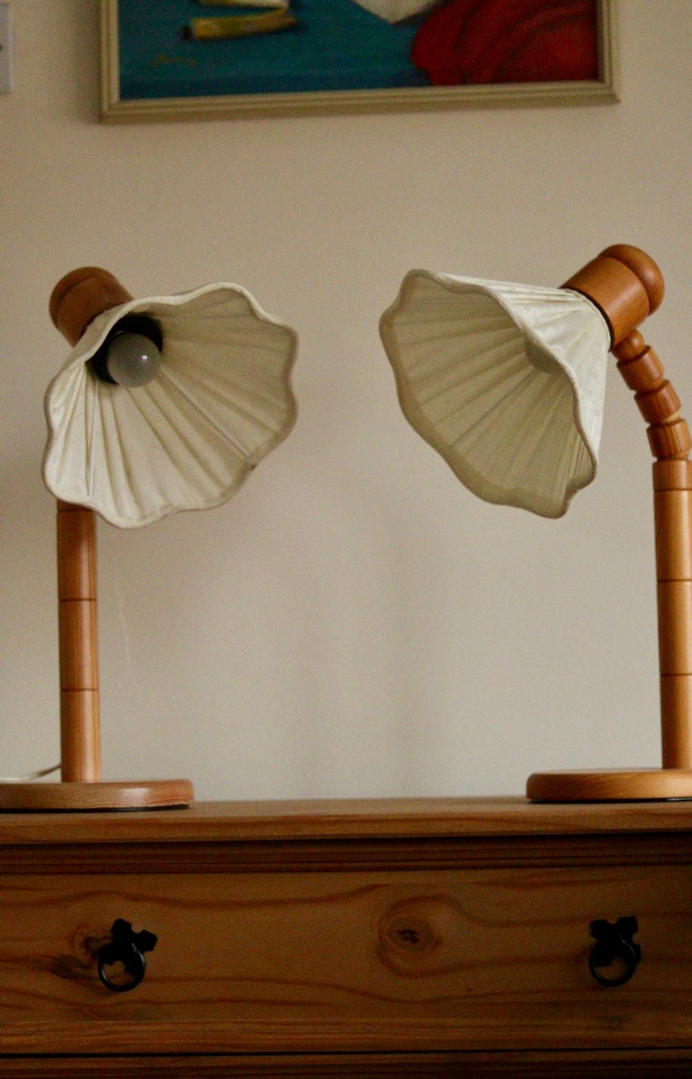 Vintage Pine Table Lamp by Solbackens Svarveri, Sweden, 1970s