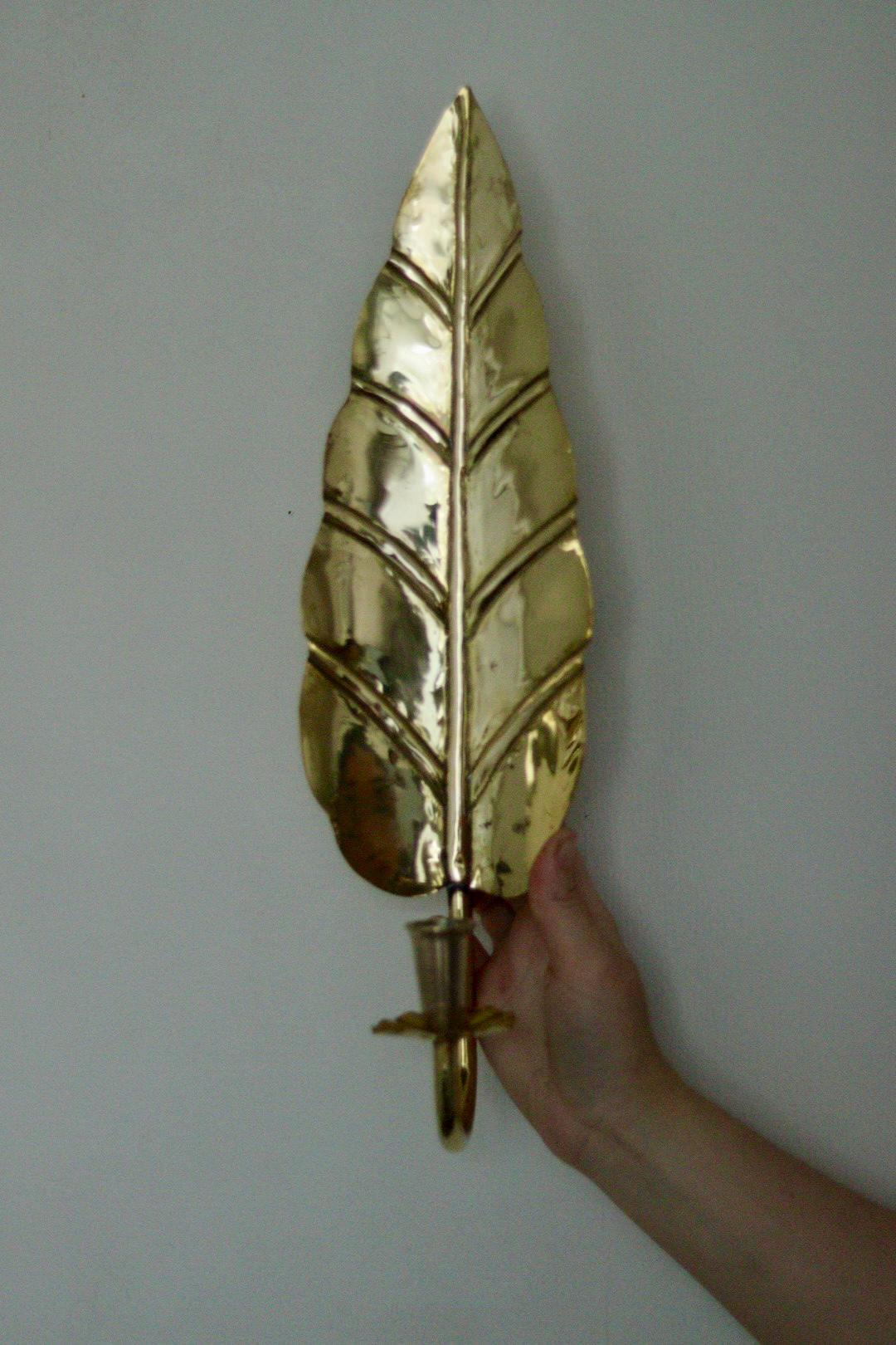 Pair of Mid Century Swedish Brass Sconces