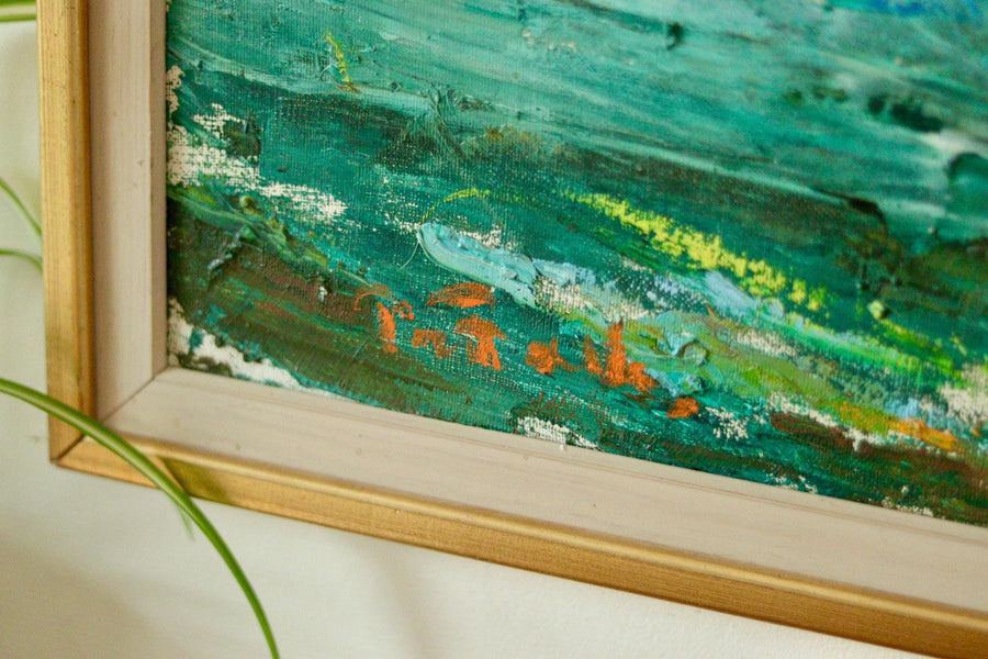 Original Swedish Seascape Oil on Canvas Painting