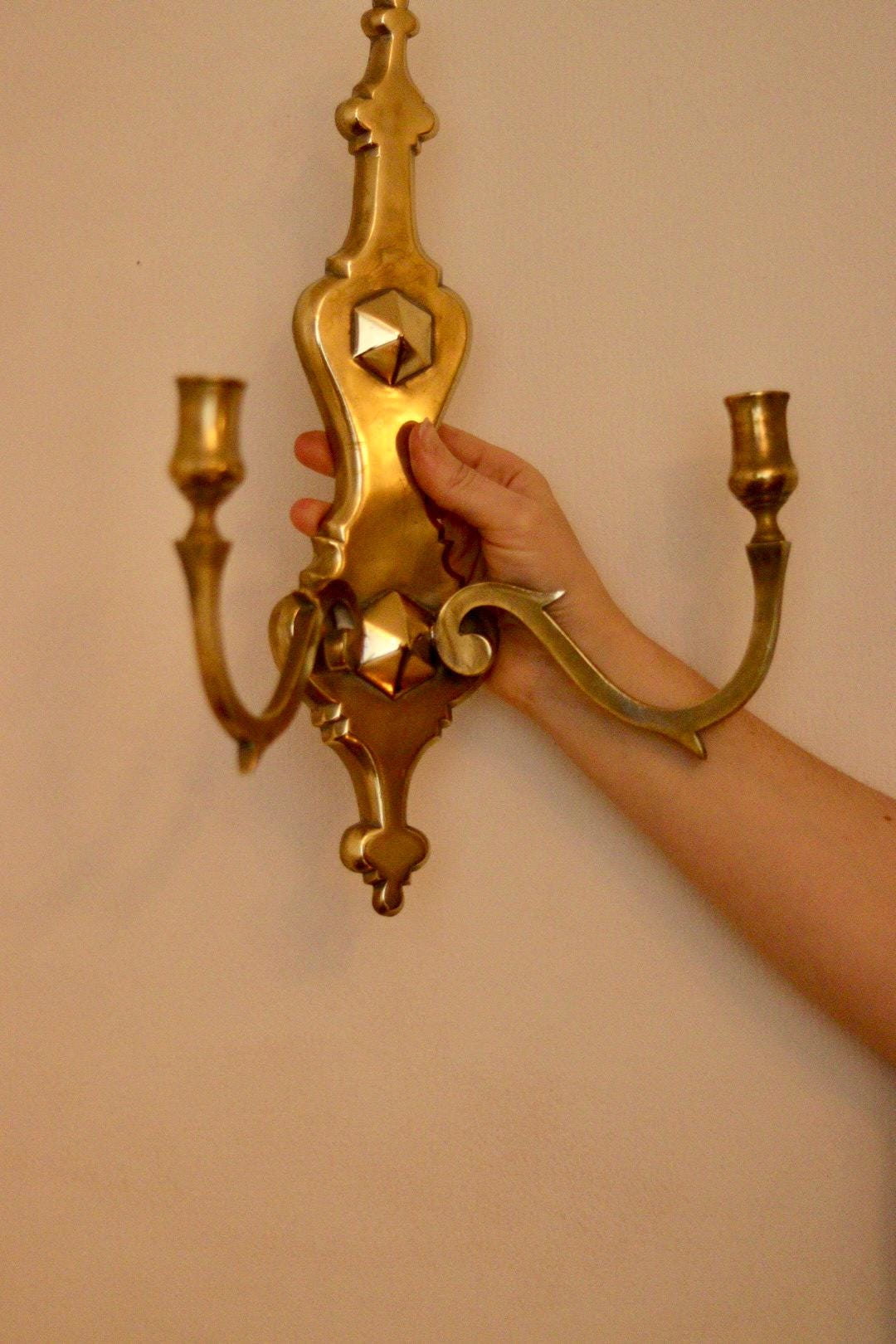 Pair of Antique  Brass Sconces