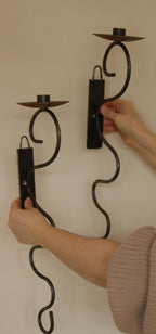 Pair of Mid-Century-Swedish Sconces with Black Coating