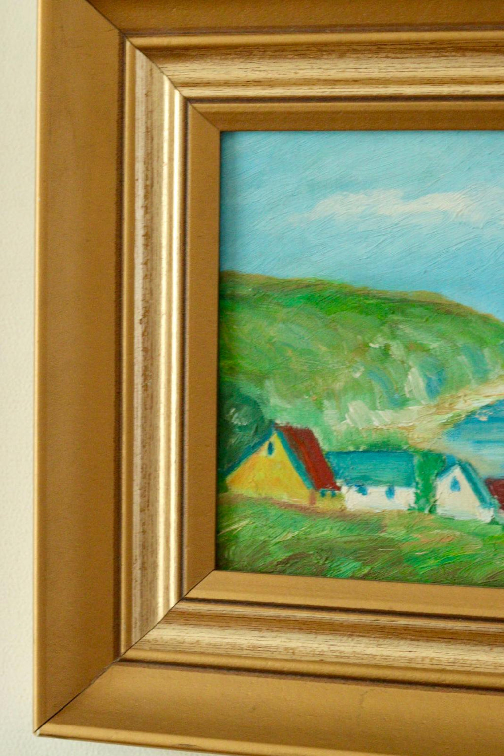 Original Vintage Landscape Painting on Panel – Hans Hansen