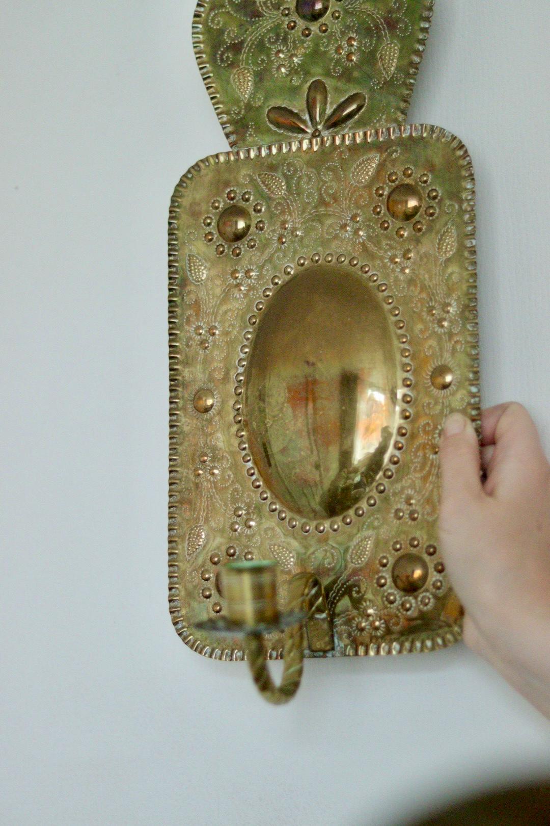 Pair of Mid Century Swedish Brass Sconces