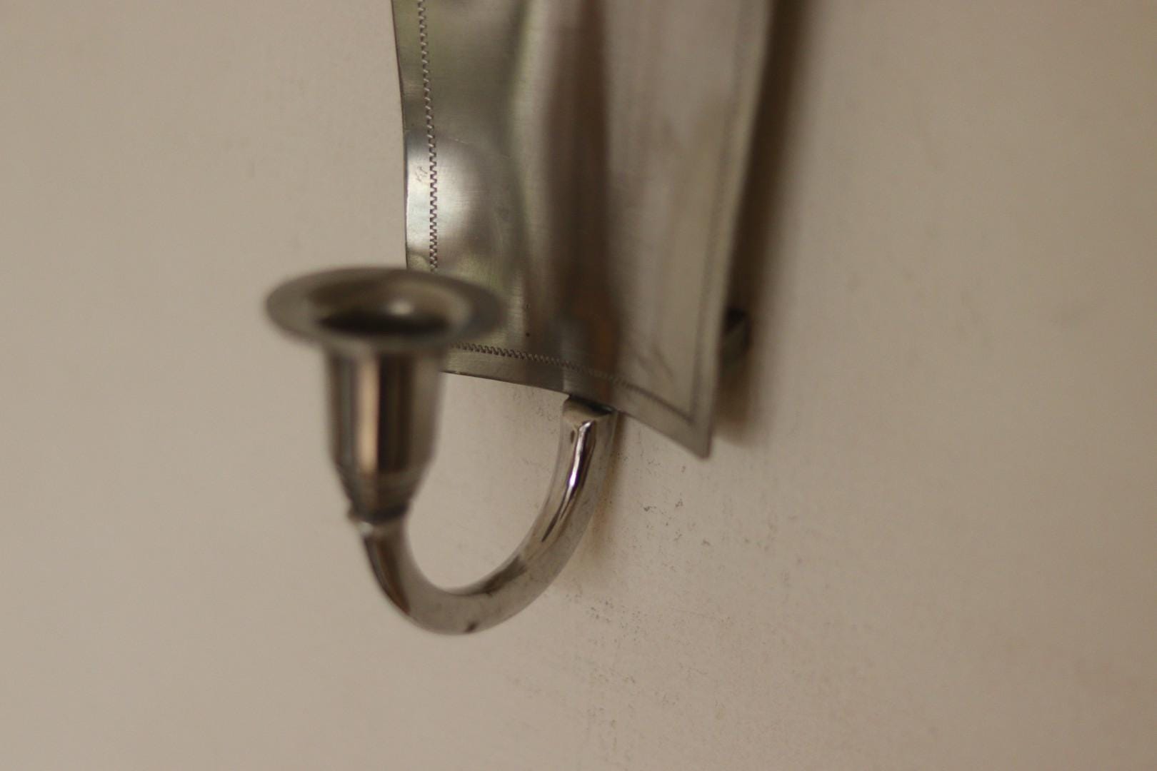 Pair of Mid Century Swedish Pewter Sconces by Svenskt Tenn