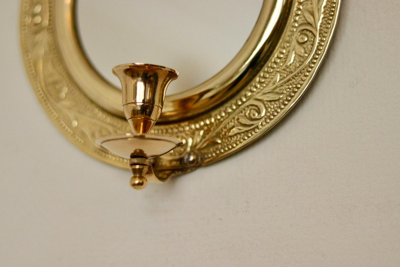 Vintage Brass Sconce with Mirror