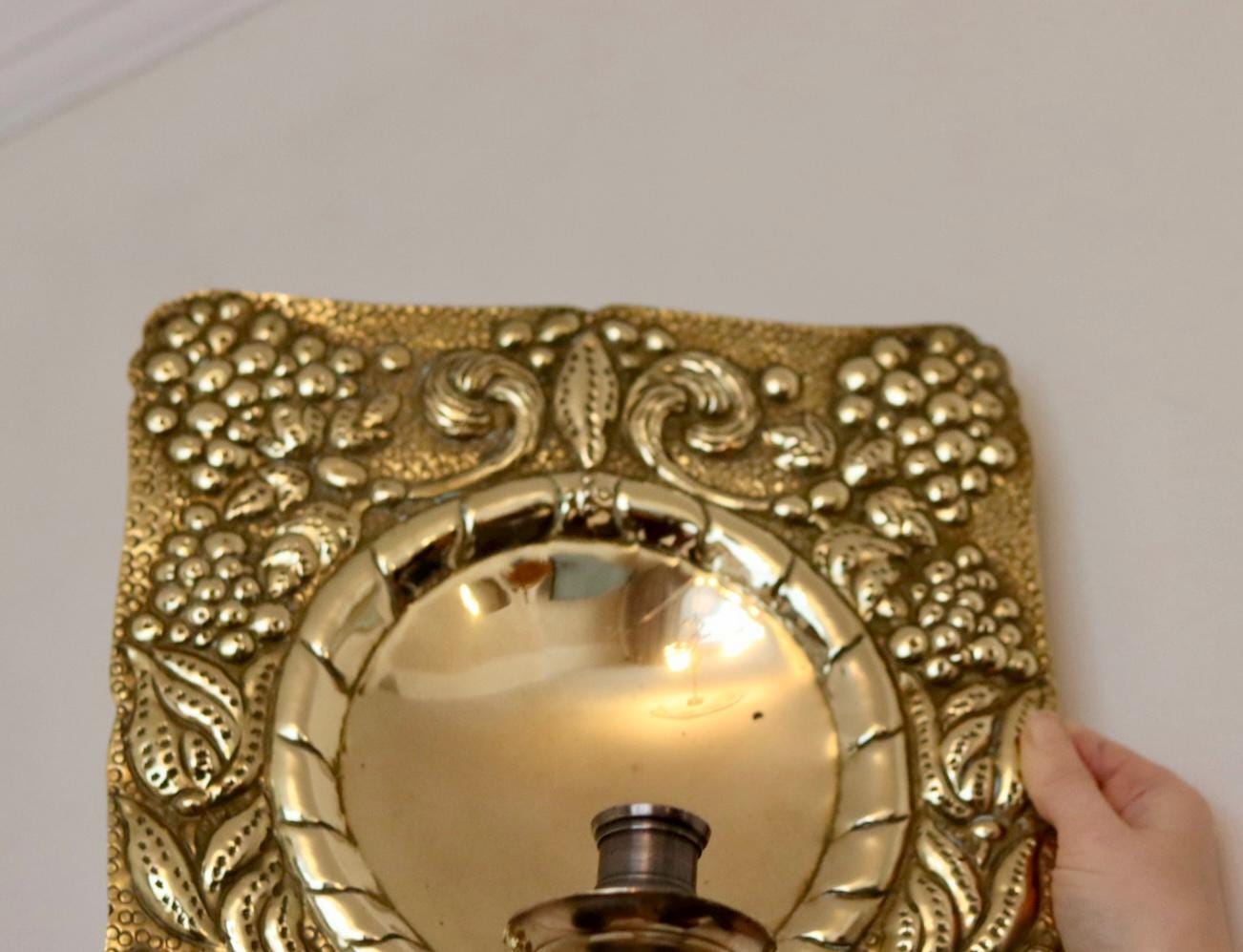 Pair of Antique Swedish Brass Sconce Circa 1800