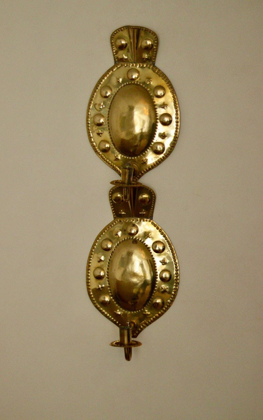 A Pair of Mid Century Swedish Brass Sconces