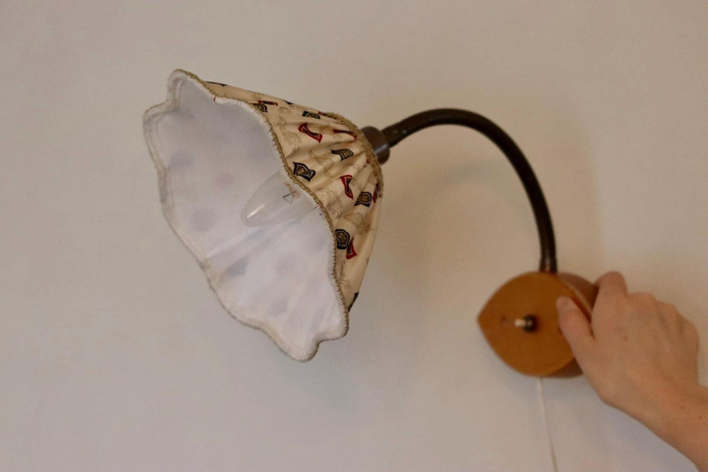 Vintage Wooden and Brass Wall Lamps by Tyringe Sweden 1970s