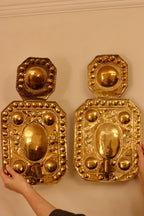 Large Mid-Century Swedish Brass Sconces