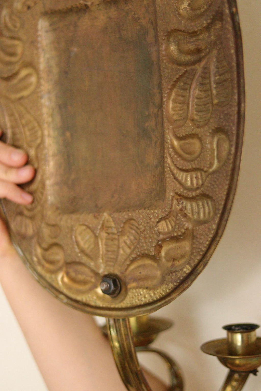 Pair Of Large Mid Century Swedish Brass Sconces