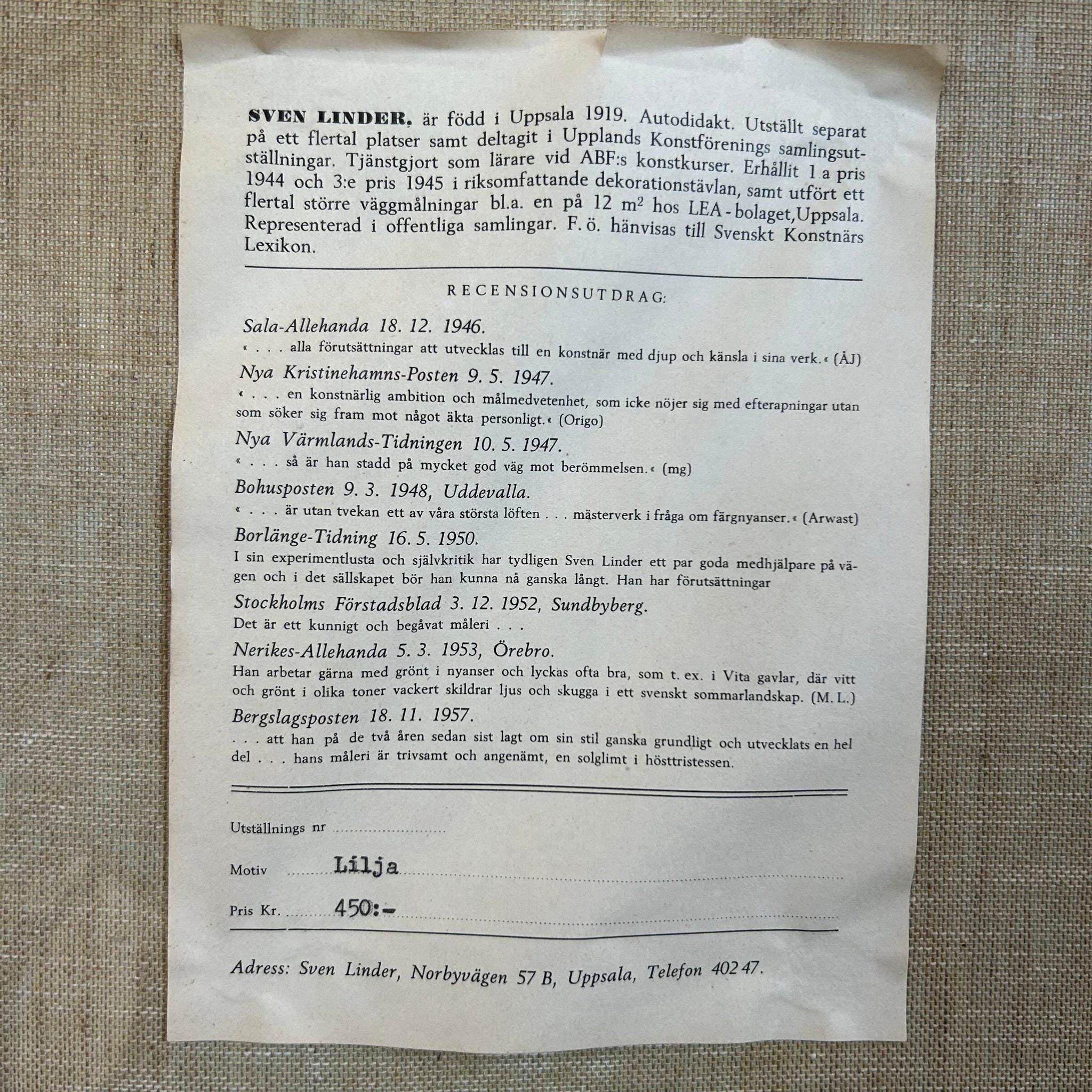 “Lily” by Sven Linder