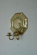Pair of  Swedish Brass Octagonal Sconce with double arm Design