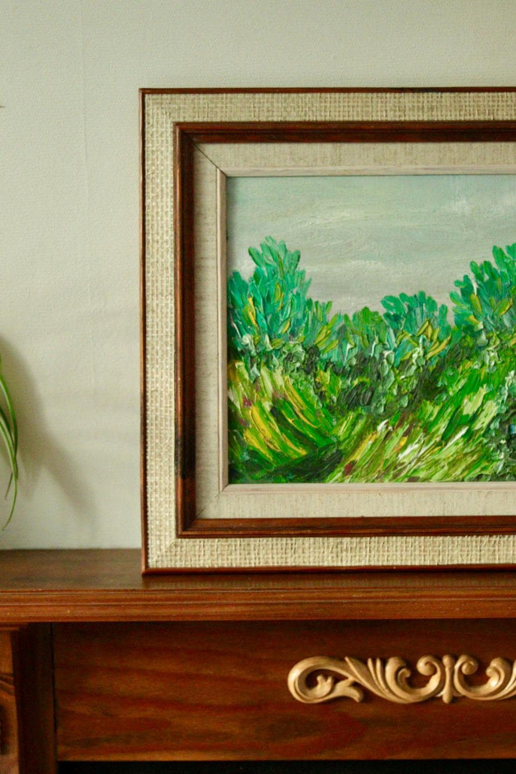 Mid-Century Original Oil on Canvas – “Vibrant Landscape”